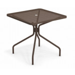 table carree cambi 80 emu marron d'inde
