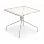 table carree cambi 90 emu blanc mat