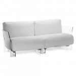 canape pop outdoor 2 places kartell transparent ikon blanc