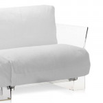 canape pop outdoor 2 places kartell transparent ikon blanc