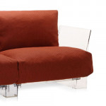 canape pop outdoor 2 places kartell transparent ikon orange