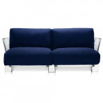 canape pop outdoor 2 places kartell transparent sunbrella bleu