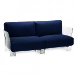canape pop outdoor 2 places kartell transparent sunbrella bleu