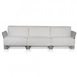 canape pop outdoor 3 places kartell transparent ikon blanc