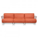 canape pop outdoor 3 places kartell transparent ikon orange
