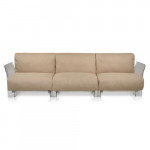 canape pop outdoor 3 places kartell transparent ikon tourterelle