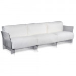 canape pop outdoor 3 places kartell transparent sunbrella blanc