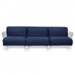 canape pop outdoor 3 places kartell transparent sunbrella bleu