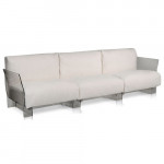 canape pop outdoor 3 places kartell transparent sunbrella ecru