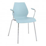 chaise accoudoirs maui kartell bleu clair