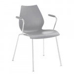 chaise accoudoirs maui kartell gris clair