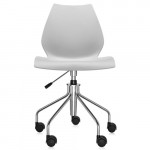 chaise roulettes maui kartell gris clair