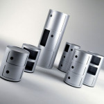 Componibili Meuble de Rangement 2 Elements Design Kartell Argent