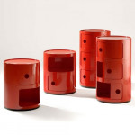 Componibili Meuble de Rangement 2 Elements Design Kartell Rouge