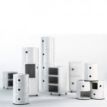 Componibili Meuble de Rangement 3 Elements Design Kartell Blanc