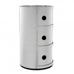 meuble rangement componibili 3 elements kartell chrome