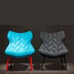 fauteuil foliage blanc kartell trevira gris