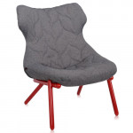 fauteuil foliage rouge kartell trevira gris