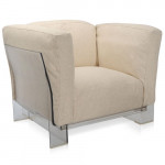 fauteuil pop duo kattell transparent ecru