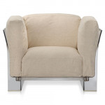 fauteuil pop duo kattell transparent ecru