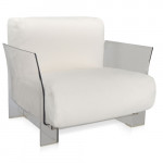 fauteuil pop outdoor kartell transparent ikon blanc