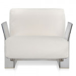 fauteuil pop outdoor kartell transparent ikon blanc