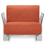 fauteuil pop outdoor kartell transparent ikon orange