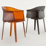 Papyrus Fauteuil Design Kartell Fumé Marron