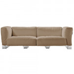 Pop duo canape kartell structure transparente tissu tourterelle