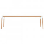 Steelwood Table Rectangulaire Design Magis Hetre et Blanc