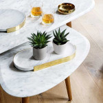 table basse fifties small red edition marbre