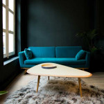 table basse fifties large red edition bleu paon