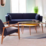 table basse fifties small red edition bleu paon
