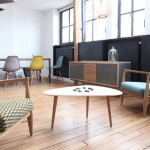 table basse fifties small red edition chene