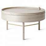 table basse turning menu chene laiton