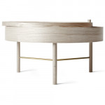 table basse turning menu chene laiton
