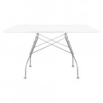 table carree glossy kartell blanc