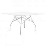 table carree glossy kartell blanc