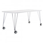 table max roulettes 190 kartell blanc