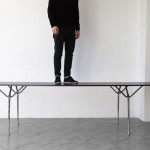 table officina 240 magis galvanise acier noir