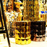 tabouret stone metallise kartell chrome