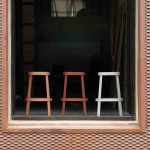 tabouret haut emu blanc mat