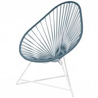 FAUTEUIL ACAPULCO, Avec structure blanche, Bleu océan de BOQA