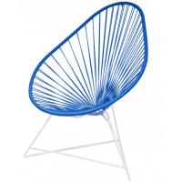 FAUTEUIL ACAPULCO, Avec structure blanche, Bleu nuit de BOQA