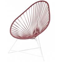 FAUTEUIL ACAPULCO, Avec structure blanche, Bordeaux de BOQA