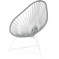 FAUTEUIL ACAPULCO, Avec structure blanche, Gris de BOQA
