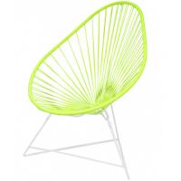 FAUTEUIL ACAPULCO, Avec structure blanche, Vert anis de BOQA