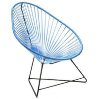 FAUTEUIL ACAPULCO, Avec structure noire, Bleu ciel de BOQA