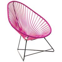 FAUTEUIL ACAPULCO, Avec structure noire, Fuchsia de BOQA