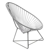 FAUTEUIL ACAPULCO, Avec structure noire, Gris de BOQA